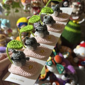 Handmade crochet hair clips